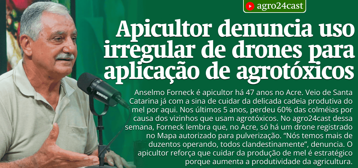 Apicultor denuncia uso irregular de drones para aplicação de agrotóxicos