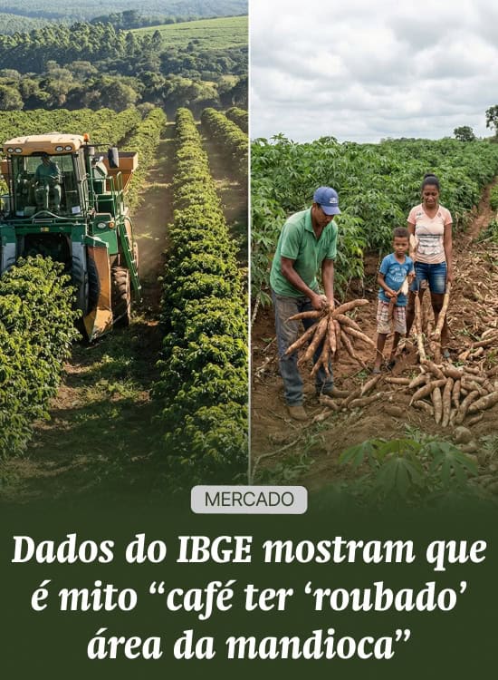 Dados do IBGE mostram que é mito “café ter ‘roubado’ área da mandioca”